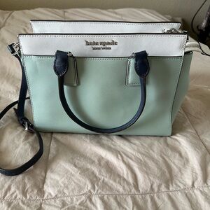 Kate Spade Green and White Satchel